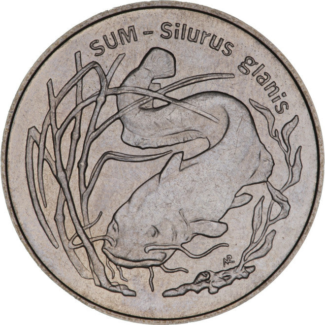 2 zł 1995 - Zwierzęta świata: Sum (łac- Silurus glanis)